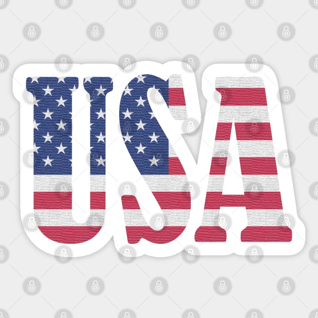 USA Flag Color Text Font Sticker by justrachna